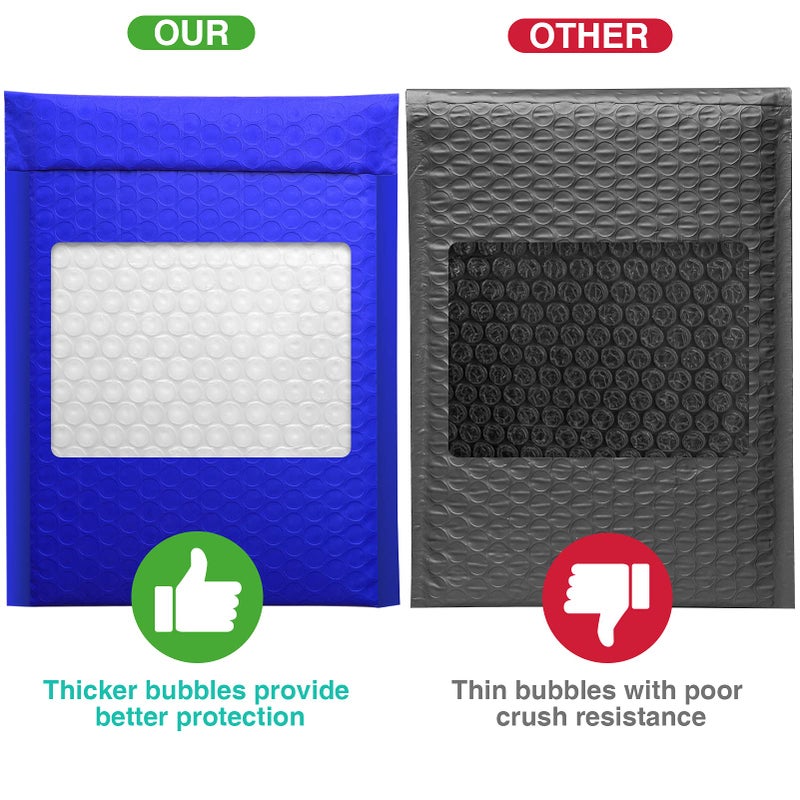 Metronic Bubble Mailers 6x10 25 Pack Usable Size 6x9" Royal Blue Bubble Mailers Waterproof Padded Envelopes Self-Seal Cushioning Bubble Envelopes for Packaging, Mailing, Shipping, Bulk #0 - Image 4